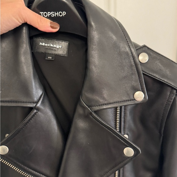 Mackage Black Leather Biker Jacket - Picture 5 of 9